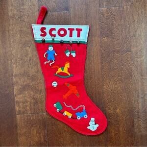 Vintage Felt Christmas Stocking, Handmade
